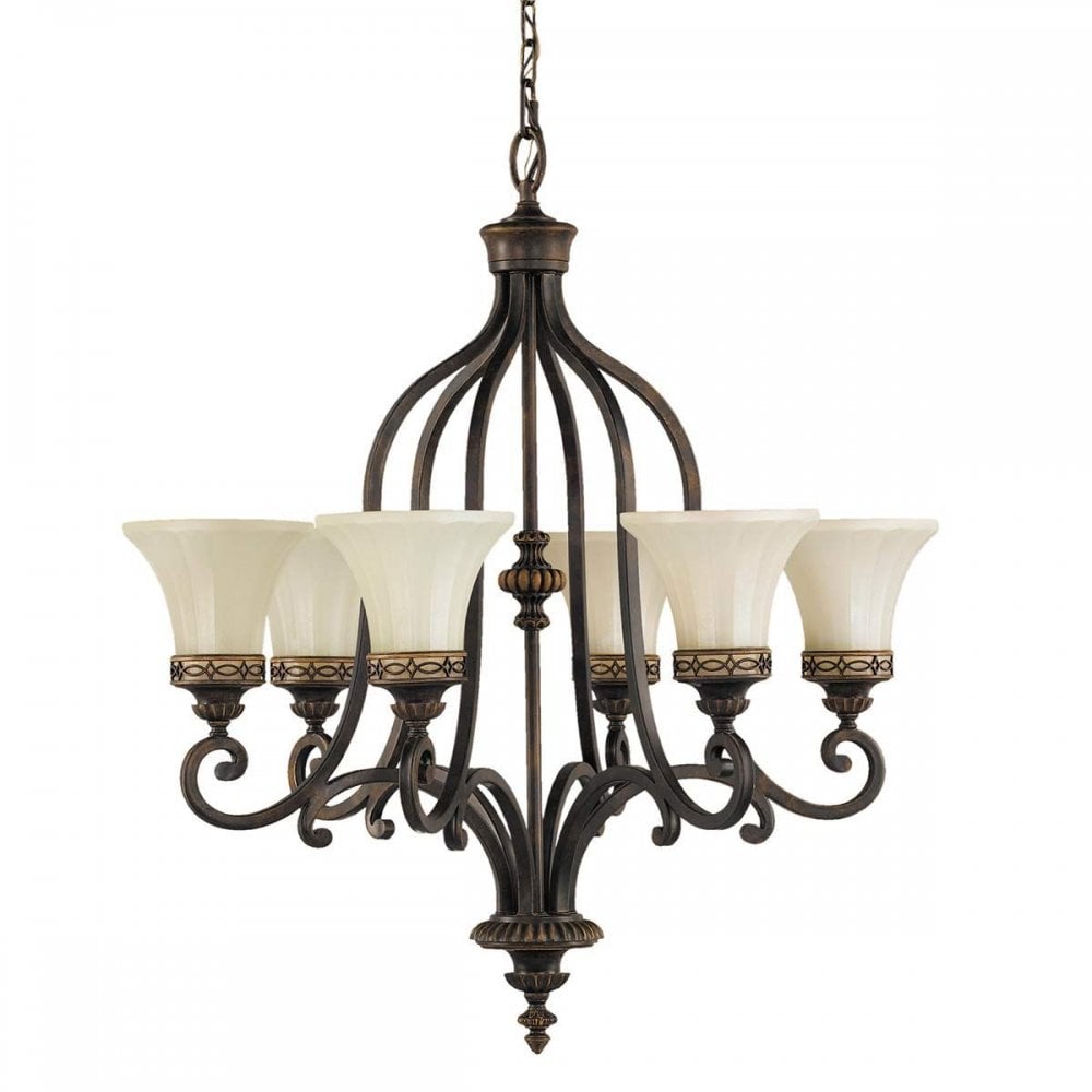 FE-DRAWING-ROOM6 Drawing Room 6 Light Chandelier Walnut