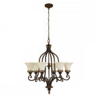 FE-DRAWING-ROOM6 Drawing Room 6 Light Chandelier Walnut
