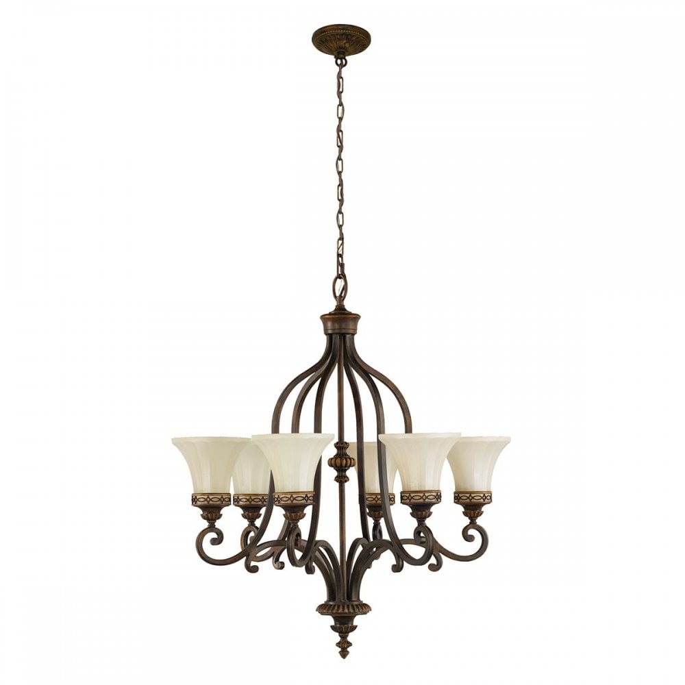 FE-DRAWING-ROOM6 Drawing Room 6 Light Chandelier Walnut