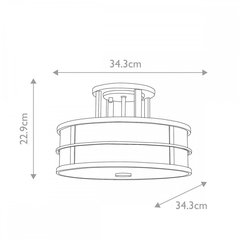 FE-FUSION-SF-PNBR Fusion 3lt Semi-Flush Painted Natural Brass