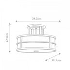 FE-FUSION-SF-PNBR Fusion 3lt Semi-Flush Painted Natural Brass