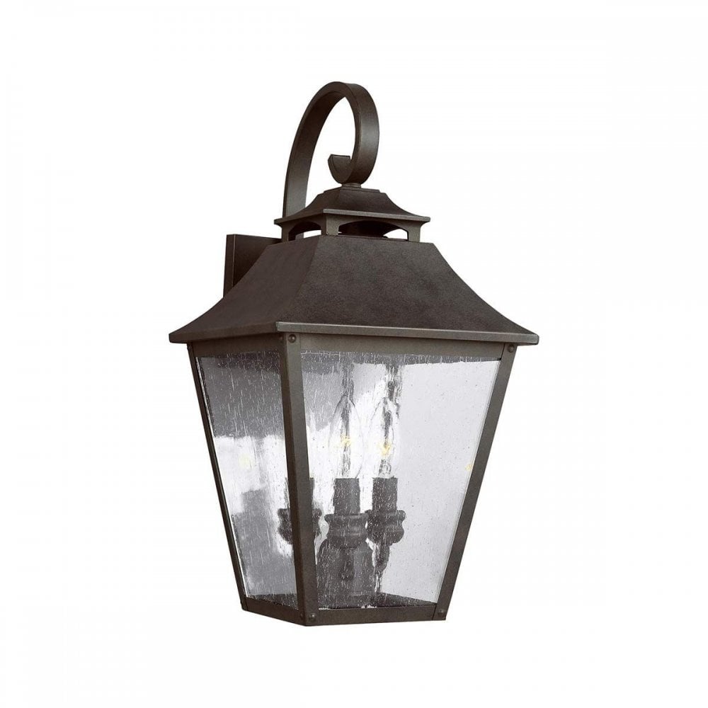 FE-GALENA2-L-SBL Galena 3 Light Large Wall Lantern Sable