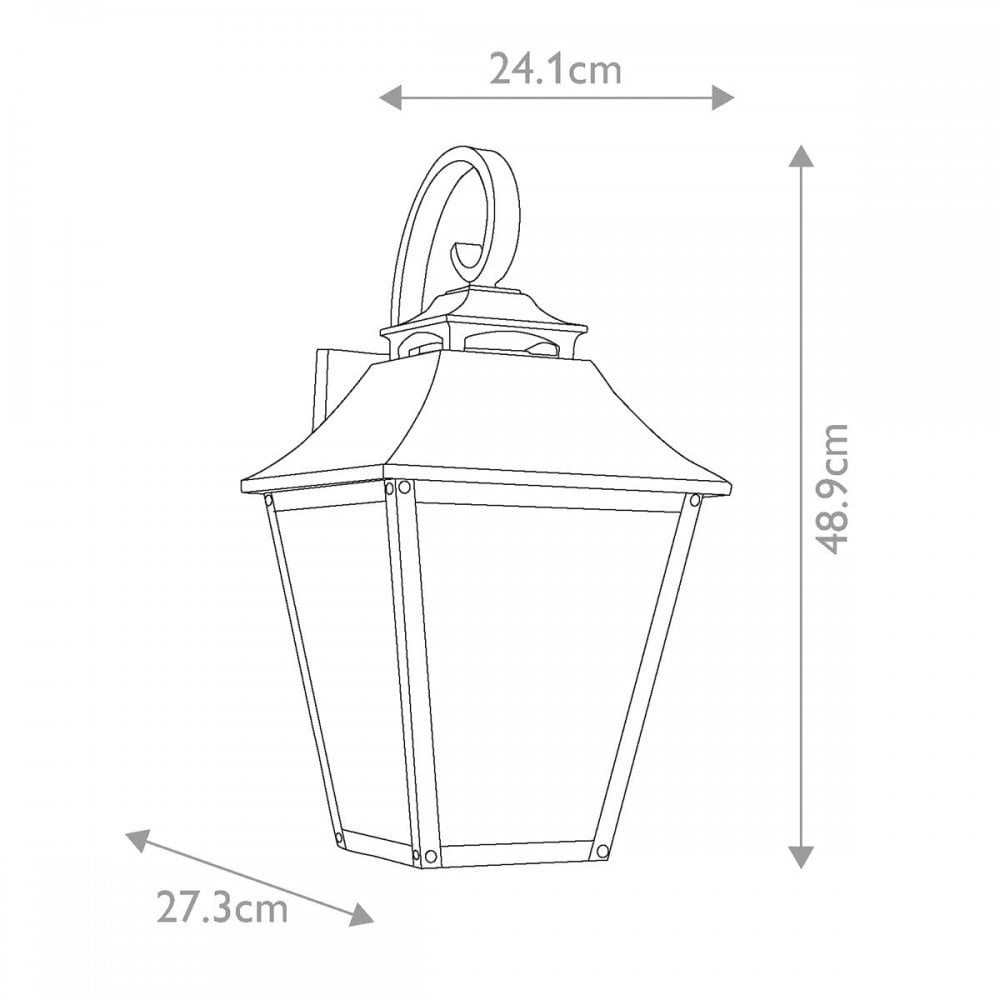 FE-GALENA2-L-SBL Galena 3 Light Large Wall Lantern Sable