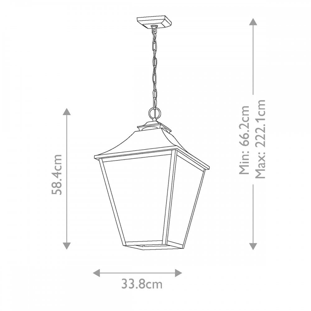 FE-GALENA8-XL-SBL Galena 4 Light Chain Lantern Sable