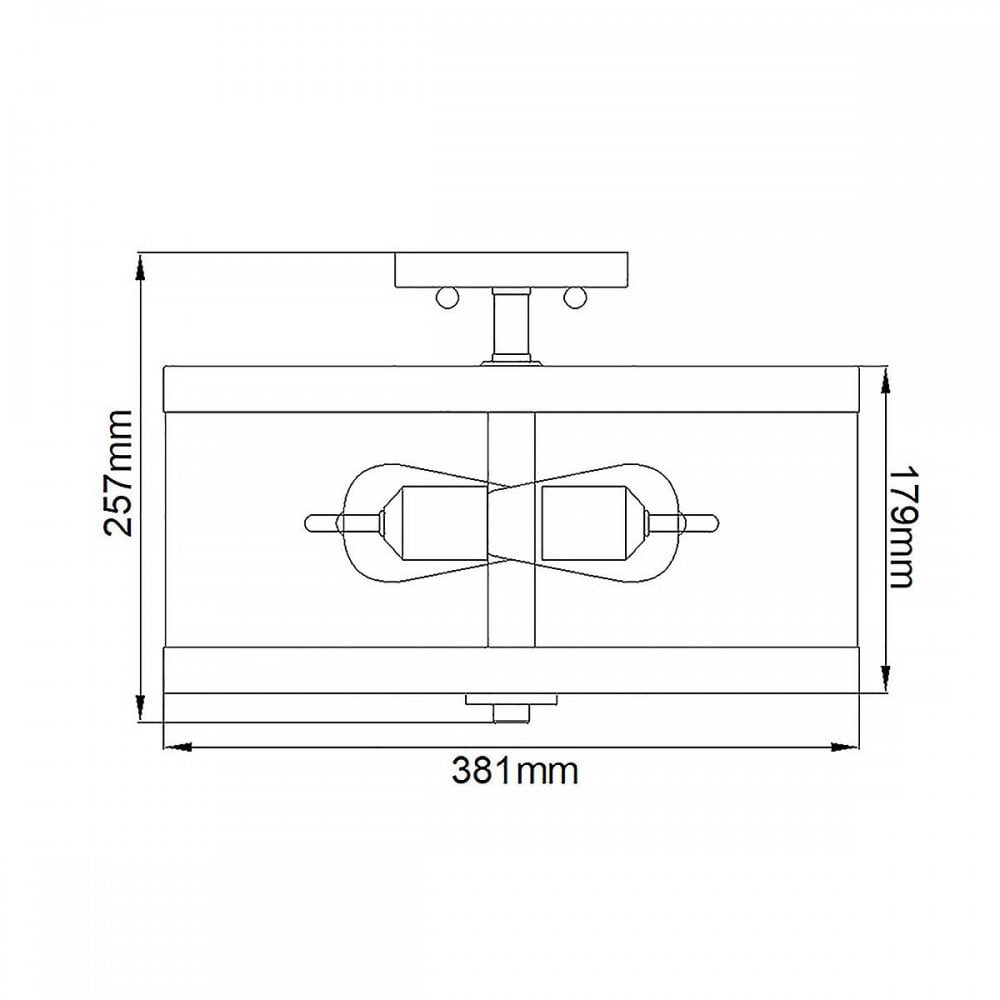 FE-HARROW-SF Harrow 2 Light Semi-Flush Polished Nickel