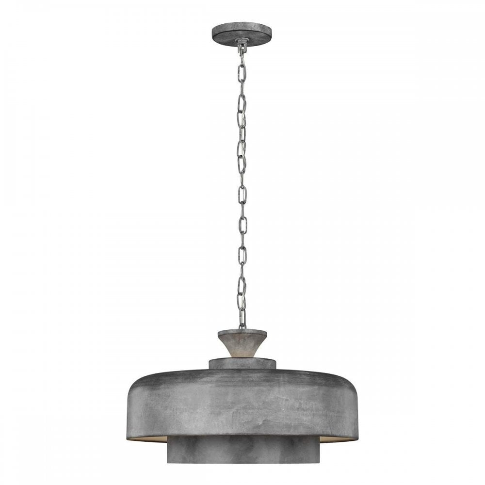 FE-HAYMARKET-P Haymarket 1 Light Pendant Weathered Galvanized