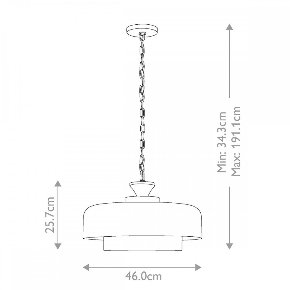 FE-HAYMARKET-P Haymarket 1 Light Pendant Weathered Galvanized