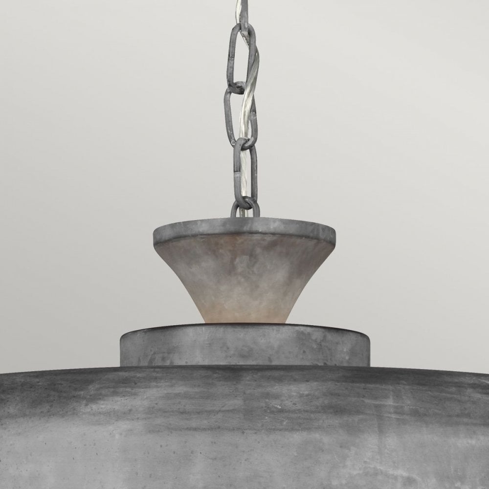 FE-HAYMARKET-P Haymarket 1 Light Pendant Weathered Galvanized