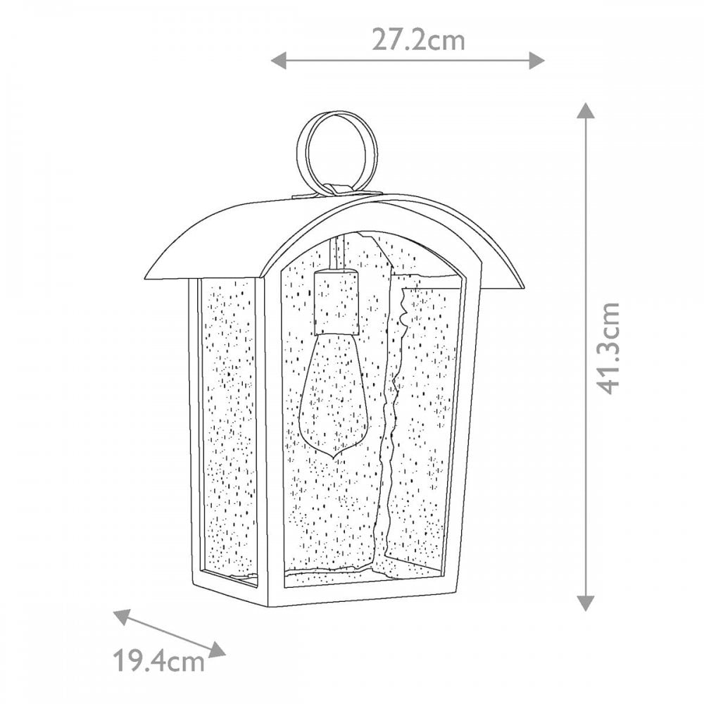 FE-HODGES-L Hodges Large Wall Lantern Ash Black