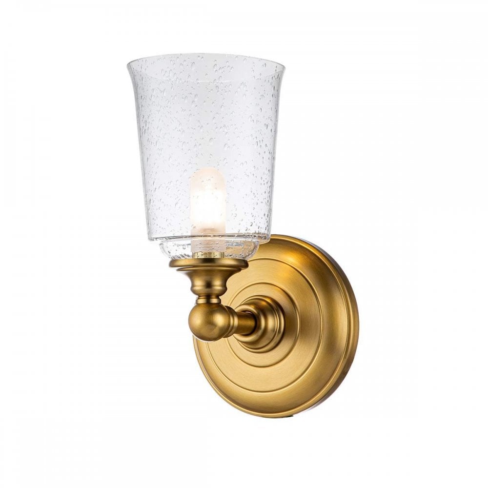 FE-HUGOLAKE1BATH-BB Huguenot Lake 1 Light Wall Light Burnished Brass