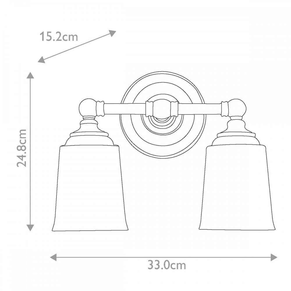 FE-HUGOLAKE2BATH-BB Huguenot Lake 2 Light Wall Light Burnished Brass
