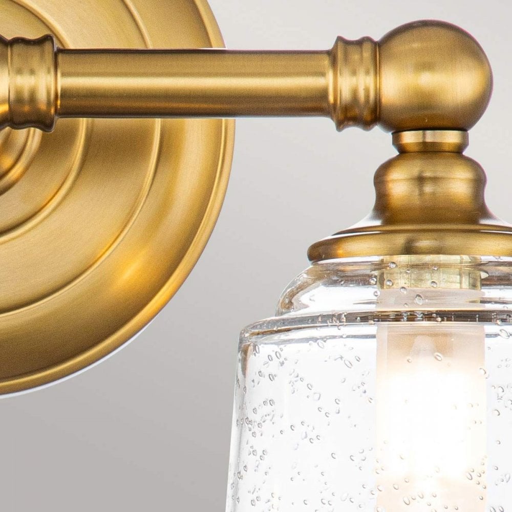 FE-HUGOLAKE2BATH-BB Huguenot Lake 2 Light Wall Light Burnished Brass