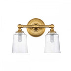 FE-HUGOLAKE2BATH-BB Huguenot Lake 2 Light Wall Light Burnished Brass