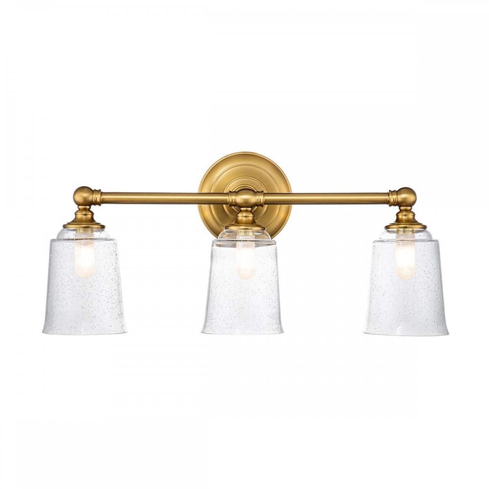 FE-HUGOLAKE3BATH-BB Huguenot Lake 3 Light Wall Light Burnished Brass