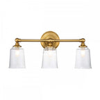 FE-HUGOLAKE3BATH-BB Huguenot Lake 3 Light Wall Light Burnished Brass
