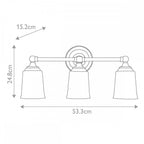 FE-HUGOLAKE3BATH-BB Huguenot Lake 3 Light Wall Light Burnished Brass