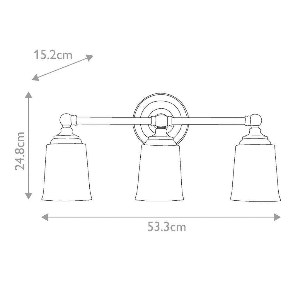 FE-HUGOLAKE3BATH-BB Huguenot Lake 3 Light Wall Light Burnished Brass