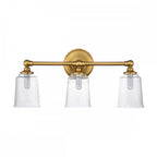 FE-HUGOLAKE3BATH-BB Huguenot Lake 3 Light Wall Light Burnished Brass