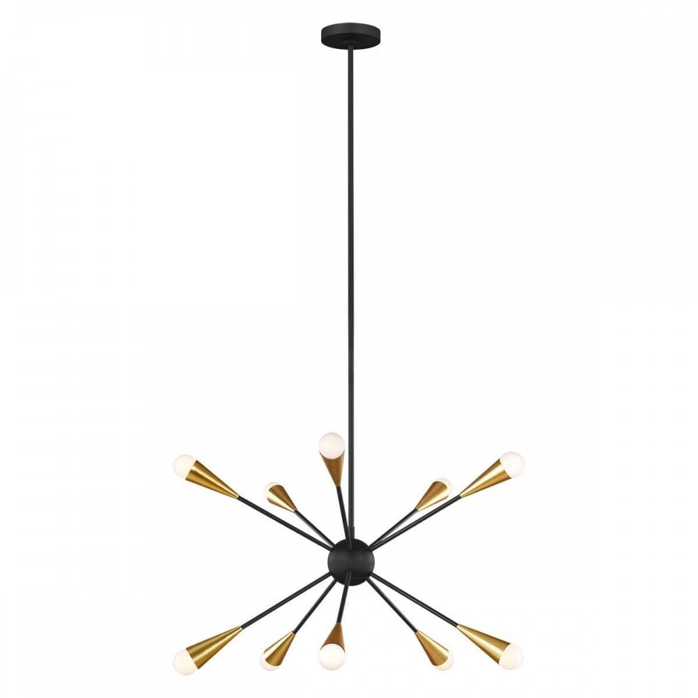 FE-JAX10-MB Jax 10 Light Chandelier Midnight Black