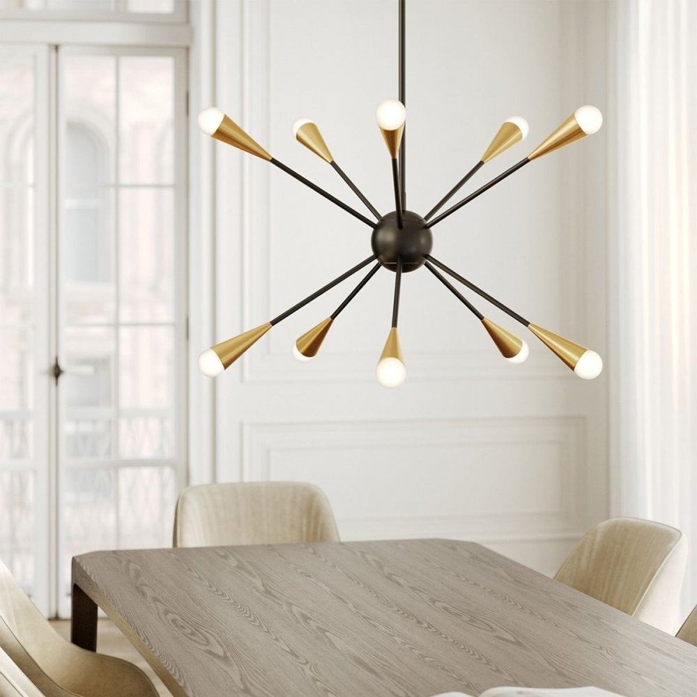 FE-JAX10-MB Jax 10 Light Chandelier Midnight Black