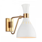 FE-JOAN1-MW Joan 1 Light Wall Light Matte White / Burnished Brass
