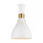FE-JOAN1-MW Joan 1 Light Wall Light Matte White / Burnished Brass