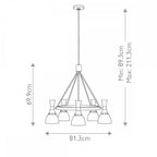 FE-JOAN5-MB Joan 5 Light Chandelier Midnight Black / Burnished Brass
