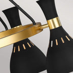 FE-JOAN5-MB Joan 5 Light Chandelier Midnight Black / Burnished Brass