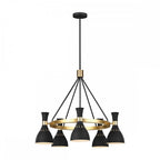 FE-JOAN5-MB Joan 5 Light Chandelier Midnight Black / Burnished Brass