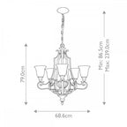 FE-KELHAM-HALL5-UPLT Kelham Hall 5 Light Up Light Chandelier Firenze Gold/British Bronze