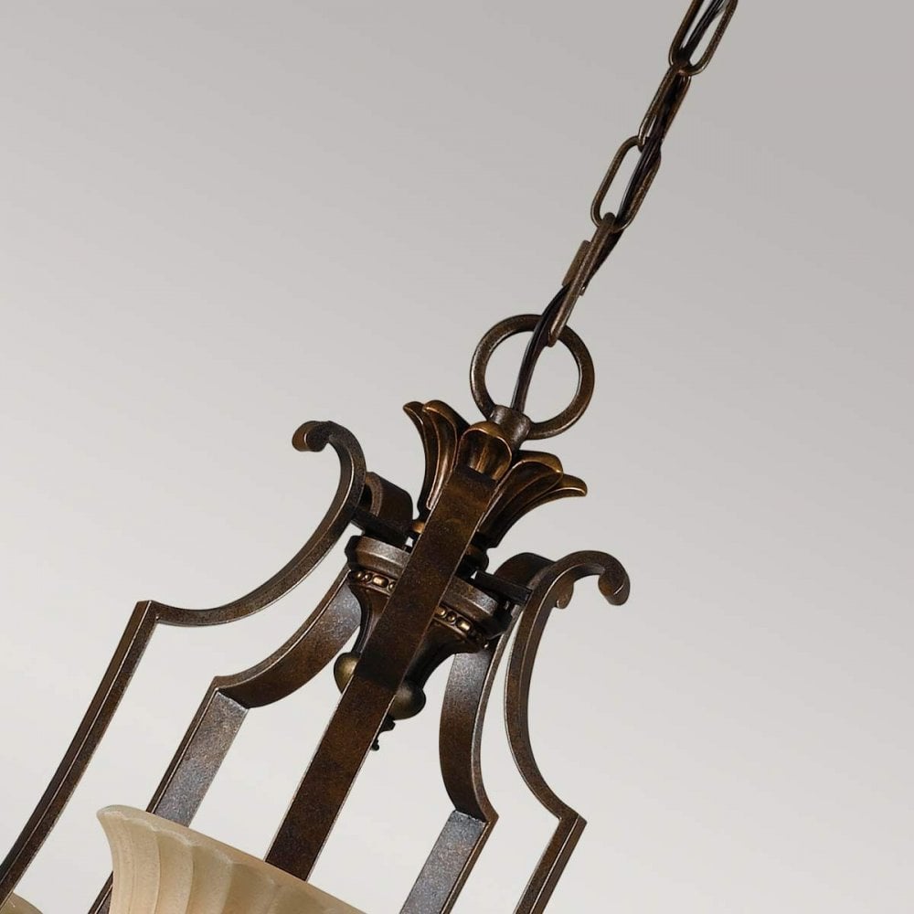 FE-KELHAM-HALL5-UPLT Kelham Hall 5 Light Up Light Chandelier Firenze Gold/British Bronze