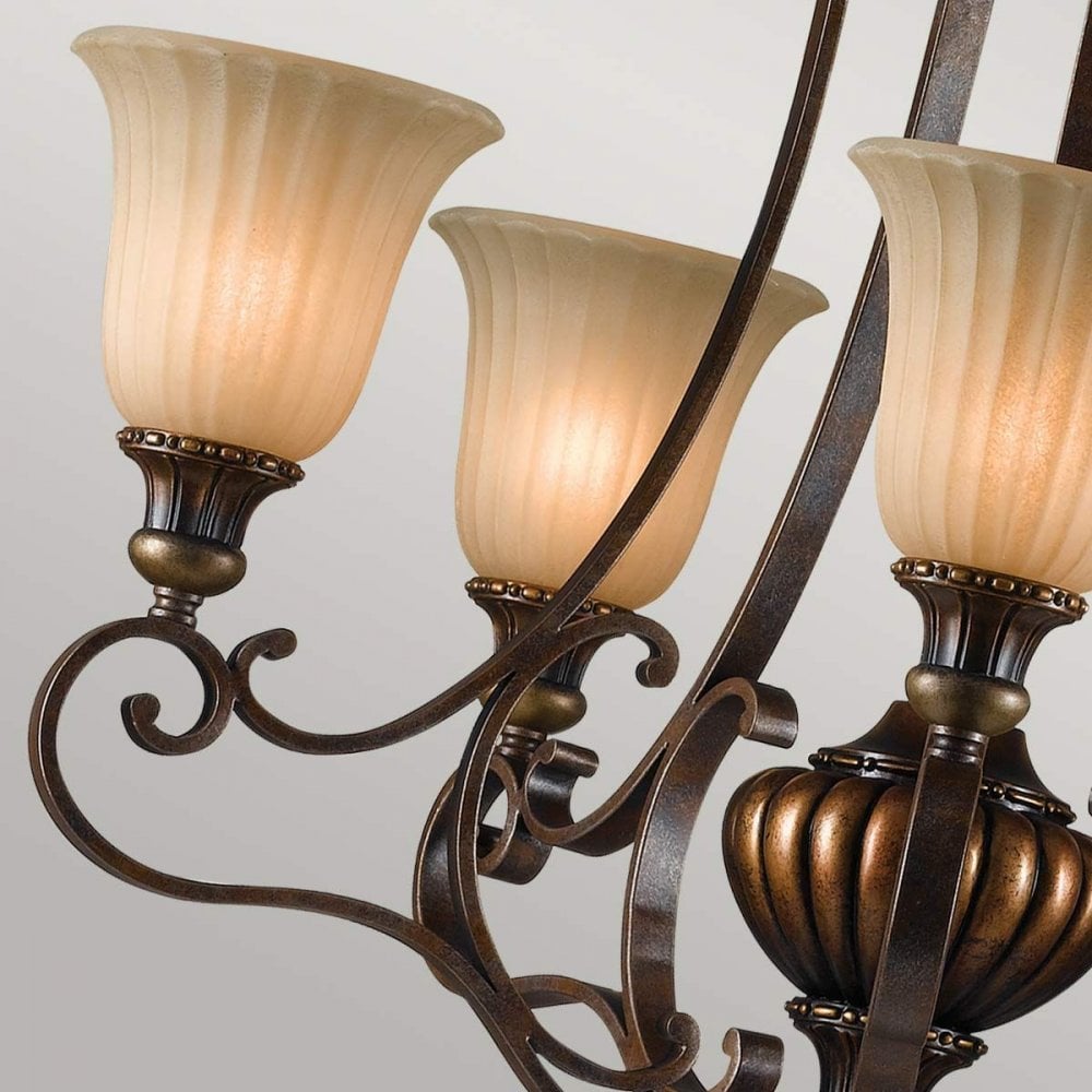 FE-KELHAM-HALL5-UPLT Kelham Hall 5 Light Up Light Chandelier Firenze Gold/British Bronze