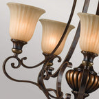 FE-KELHAM-HALL5-UPLT Kelham Hall 5 Light Up Light Chandelier Firenze Gold/British Bronze