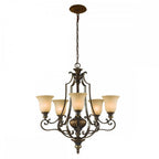 FE-KELHAM-HALL5-UPLT Kelham Hall 5 Light Up Light Chandelier Firenze Gold/British Bronze