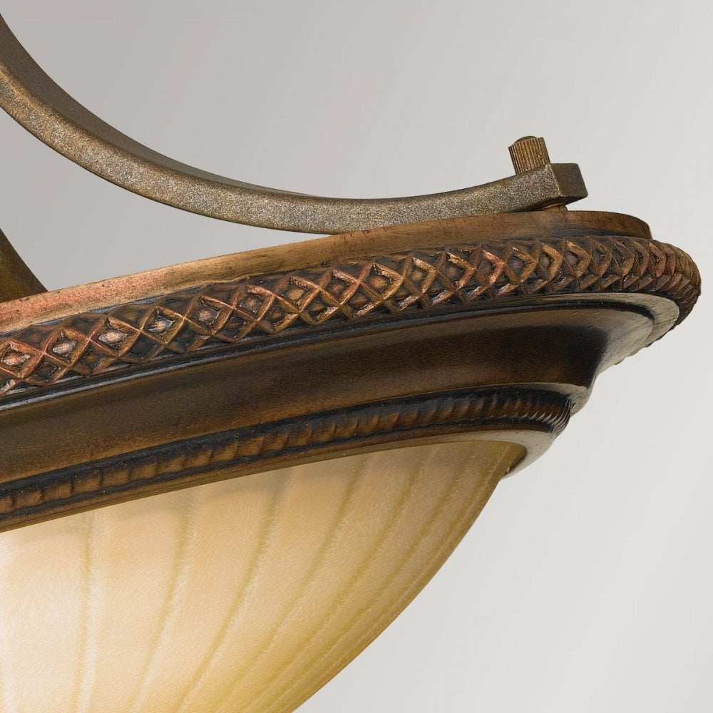 FE-KELHAM-HALL-SF Kelham Hall 2 Light Semi-Flush Light Firenze Gold/British Bronze