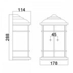 FE-LIGHTHOUSE-7-BLK Lighthouse 1 Light Half Lantern Textured Black