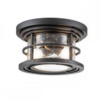 FE-LIGHTHOUSE-F-BLK Lighthouse 2 Light Flush Textured Black