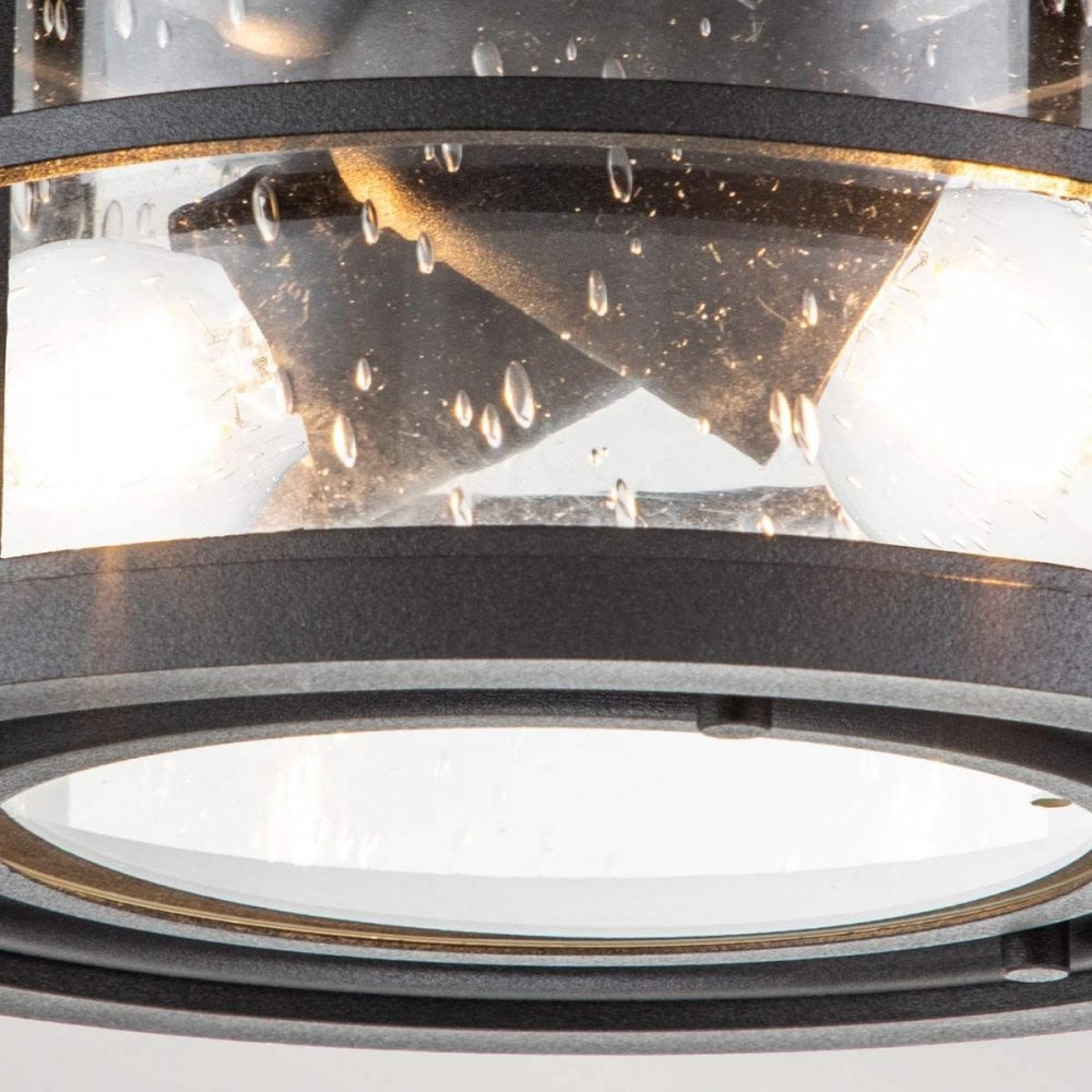 FE-LIGHTHOUSE-F-BLK Lighthouse 2 Light Flush Textured Black