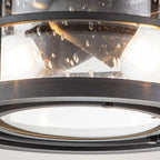 FE-LIGHTHOUSE-F-BLK Lighthouse 2 Light Flush Textured Black