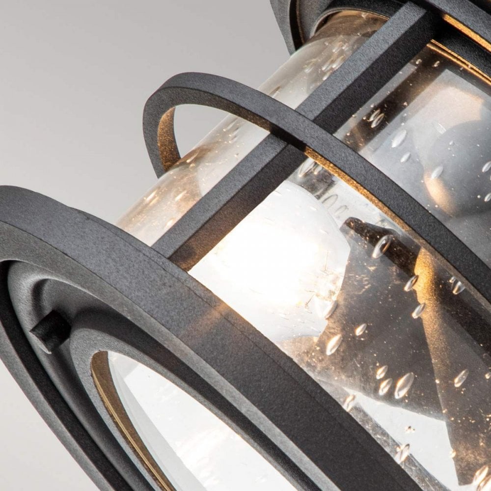 FE-LIGHTHOUSE-F-BLK Lighthouse 2 Light Flush Textured Black