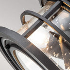 FE-LIGHTHOUSE-F-BLK Lighthouse 2 Light Flush Textured Black