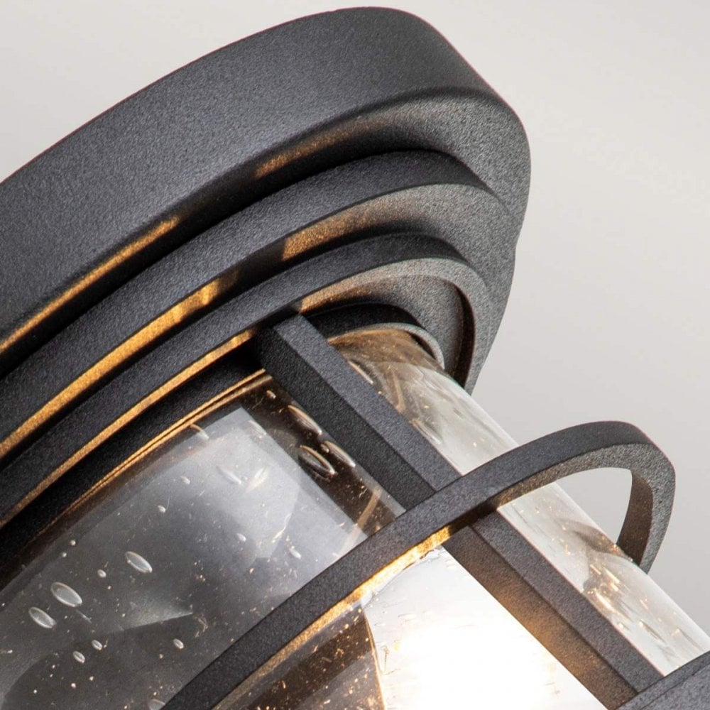 FE-LIGHTHOUSE-F-BLK Lighthouse 2 Light Flush Textured Black