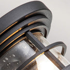 FE-LIGHTHOUSE-F-BLK Lighthouse 2 Light Flush Textured Black