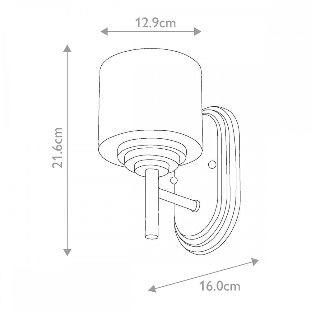 FE-MALIBU1-BATH-PB Malibu 1 Light Wall Light Polished Brass