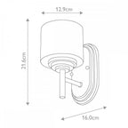 FE-MALIBU1-BATH-PB Malibu 1 Light Wall Light Polished Brass
