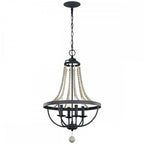 FE-NORI4-DWZ Nori 4 Light Chandelier Dark Weathered Zinc with Driftwood Grey