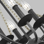 FE-NORI4-DWZ Nori 4 Light Chandelier Dark Weathered Zinc with Driftwood Grey