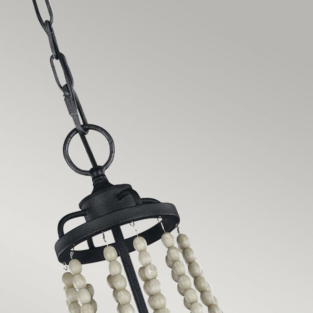 FE-NORI4-DWZ Nori 4 Light Chandelier Dark Weathered Zinc with Driftwood Grey