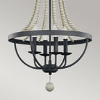 FE-NORI4-DWZ Nori 4 Light Chandelier Dark Weathered Zinc with Driftwood Grey