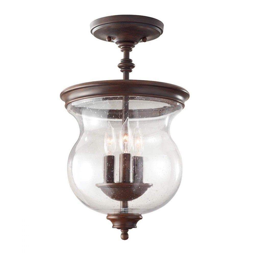 FE-PICKERING-LANE-SF Pickering Lane 3 Light Semi-Flush Heritage Bronze